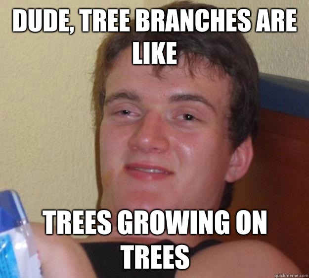 Dude, tree branches are like Trees growing on trees  10 Guy