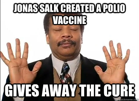 jonas salk created a polio vaccine gives away the cure  