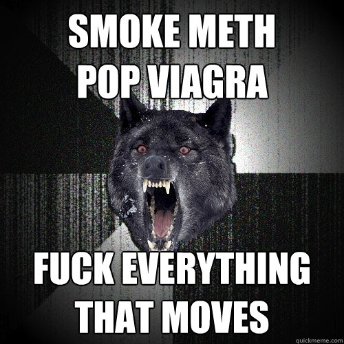 SMOKE meth          pop viagra fuck everything that moves  Insanity Wolf
