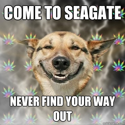 come to seagate never find your way out  Stoner Dog