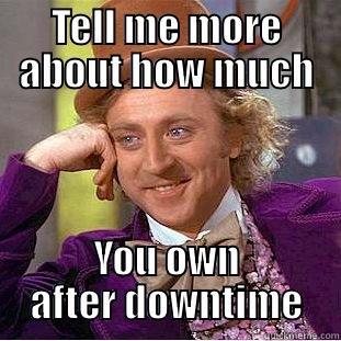 TELL ME MORE ABOUT HOW MUCH YOU OWN AFTER DOWNTIME Condescending Wonka