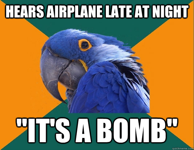Hears airplane late at night 