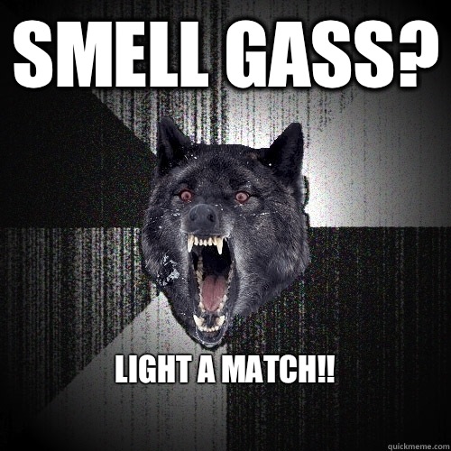 Smell gass? Light a match!!  Insanity Wolf