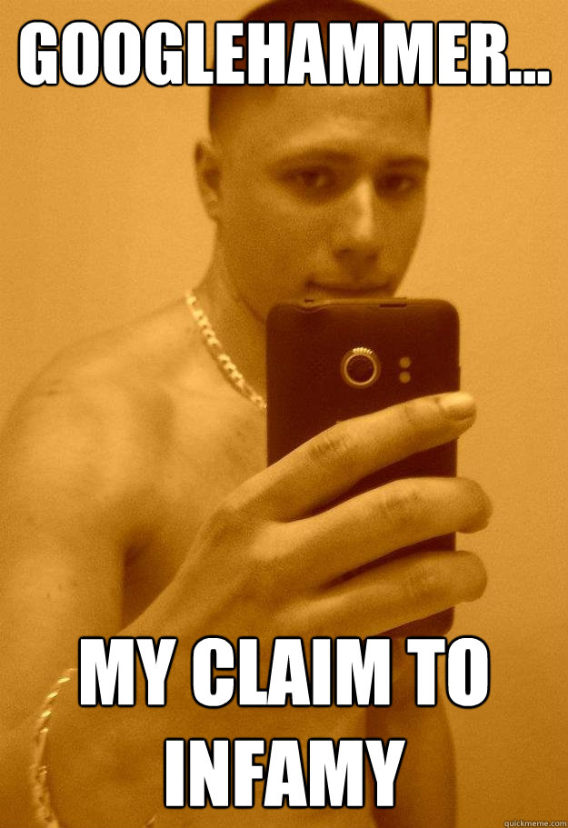 Googlehammer... My claim to infamy 
  googlehammer
