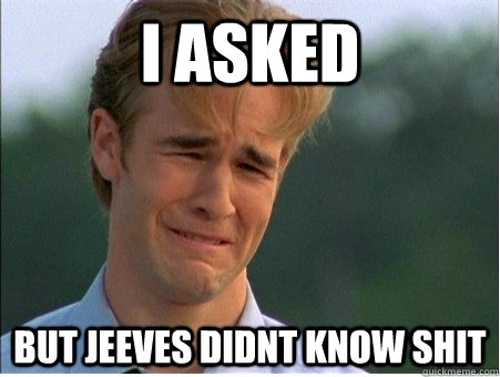 i asked but jeeves didnt know shit - i asked but jeeves didnt know shit  1990s Problems