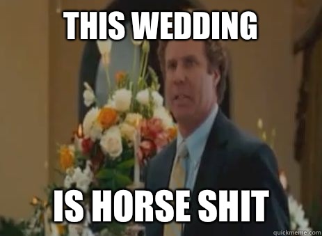 this wedding is horse shit  this wedding is horse shit