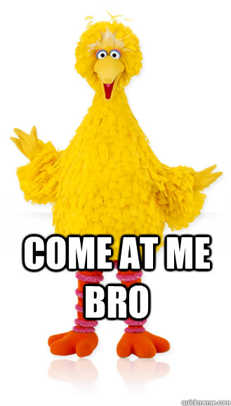  COME AT ME BRO -  COME AT ME BRO  belligerent big bird