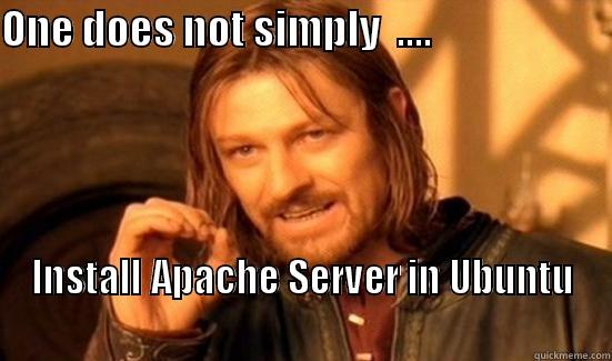 ONE DOES NOT SIMPLY  ....                        INSTALL APACHE SERVER IN UBUNTU                                                                 Boromir