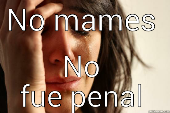 NO MAMES NO FUE PENAL First World Problems