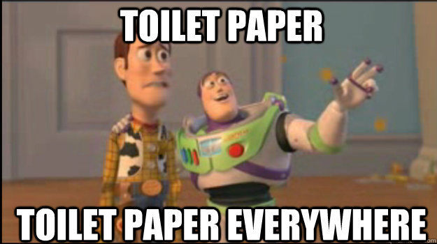 Toilet paper Toilet paper everywhere  Buzz and Woody
