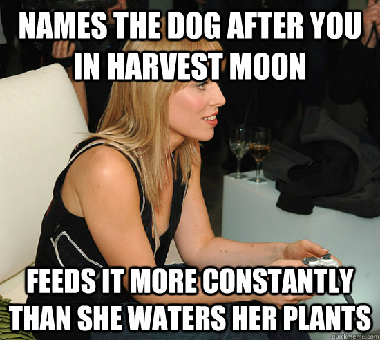 names the dog after you in Harvest Moon feeds it more constantly than she waters her plants - names the dog after you in Harvest Moon feeds it more constantly than she waters her plants  Good Girl Gamer