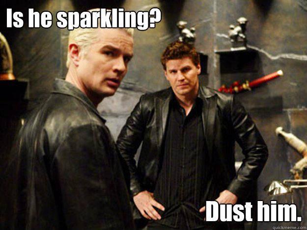 Is he sparkling? Dust him. - Is he sparkling? Dust him.  Real Vampires