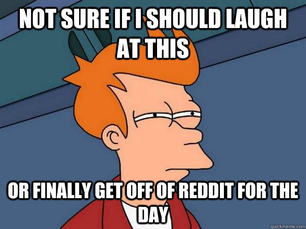 Not sure if I should laugh at this or finally get off of reddit for the day  Futurama Fry