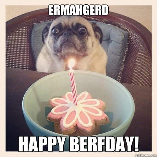 ERMAHGERD HAPPY BERFDAY!  