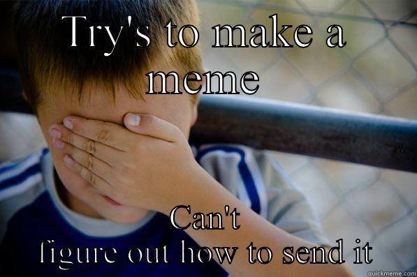 TRY'S TO MAKE A MEME CAN'T FIGURE OUT HOW TO SEND IT Confession kid