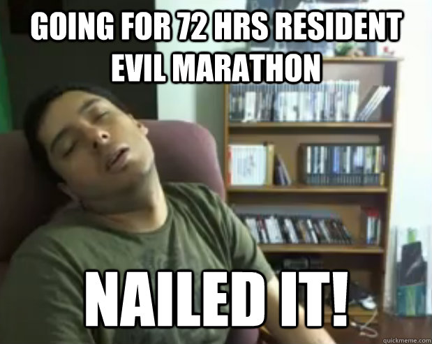 Going for 72 Hrs Resident Evil Marathon NAILED IT!  Sleepy Streamer
