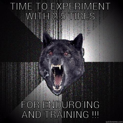 TIME TO EXPERIMENT WITH 2.5 TIRES FOR ENDURO'ING AND TRAINING !!! Insanity Wolf