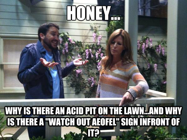 Honey... Why is there an acid pit on the lawn...and why is there a 