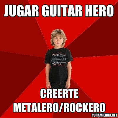 jugar guitar hero creerte metalero/rockero puramierda.net  Kid poser