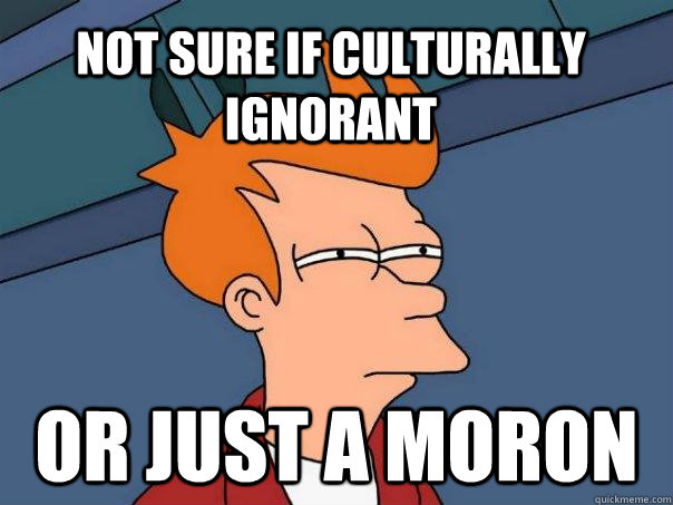 Not sure if culturally ignorant or just a moron  Futurama Fry