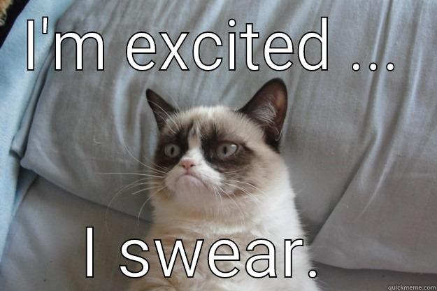 I'M EXCITED ... I SWEAR.  Grumpy Cat