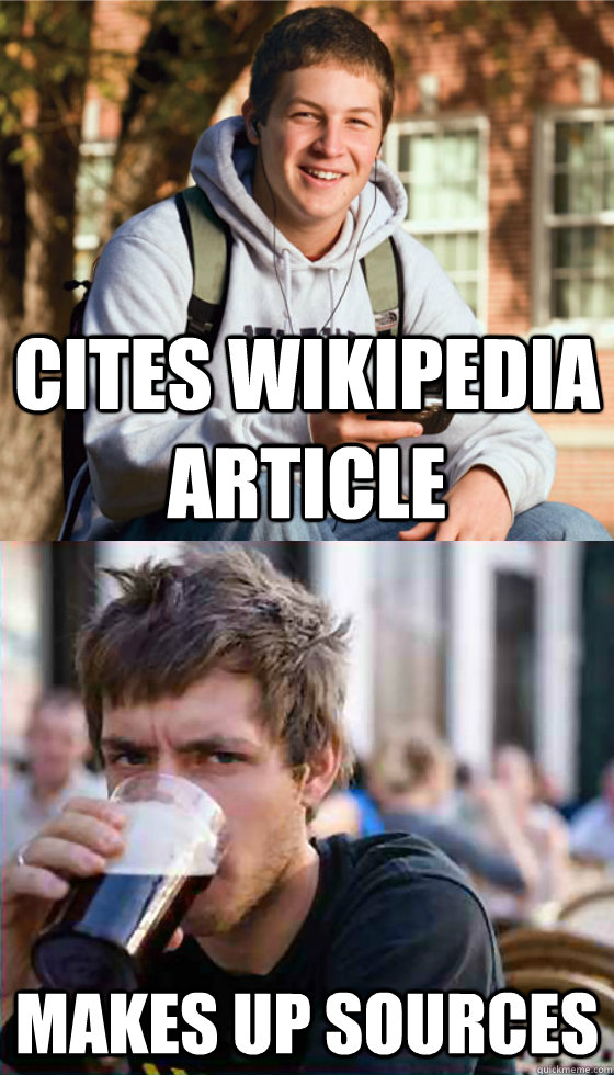 cites wikipedia article makes up sources - cites wikipedia article makes up sources  Freshman Senior