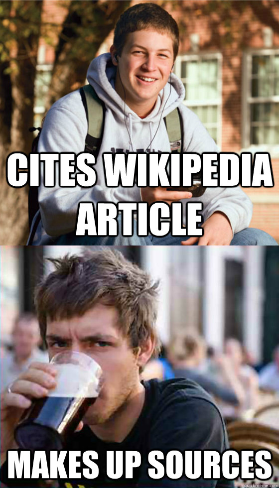 cites wikipedia article makes up sources  Freshman Senior