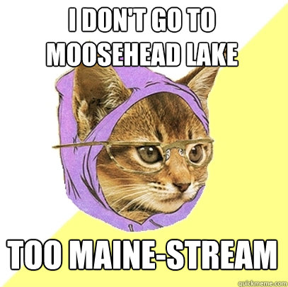 I don't go to Moosehead Lake Too Maine-stream  Hipster Kitty