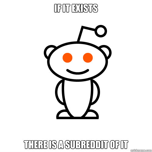 if it exists there is a subreddit of it  Redditor