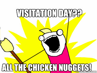Visitation Day?? All the Chicken Nuggets!  All The Things