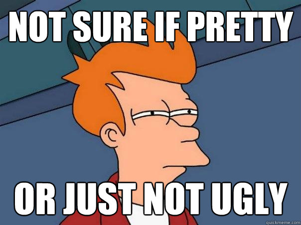 Not sure if pretty or just not ugly  Futurama Fry