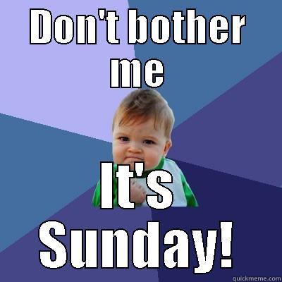 DON'T BOTHER ME IT'S SUNDAY! Success Kid