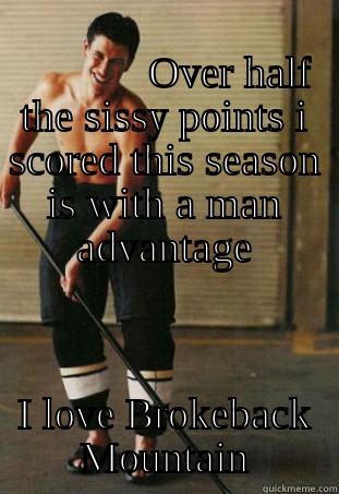                                            OVER HALF THE SISSY POINTS I SCORED THIS SEASON IS WITH A MAN ADVANTAGE I LOVE BROKEBACK MOUNTAIN Misc