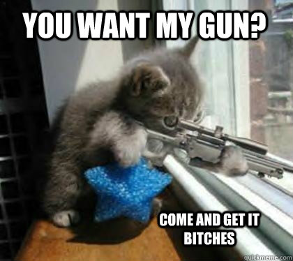 you want my gun? come and get it bitches - you want my gun? come and get it bitches  animals w guns