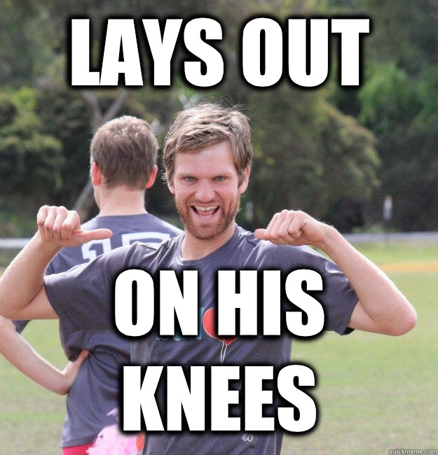 Lays out On his knees - Lays out On his knees  Intermediate Male Ultimate Player
