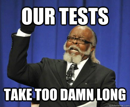 Our tests take too damn long  Too Damn High