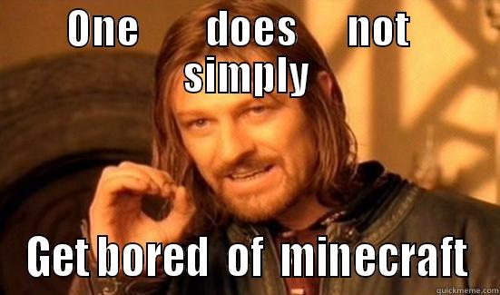 ONE        DOES      NOT   SIMPLY GET BORED  OF  MINECRAFT Boromir