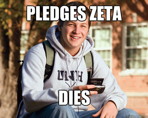 Pledges Zeta Dies  College Freshman