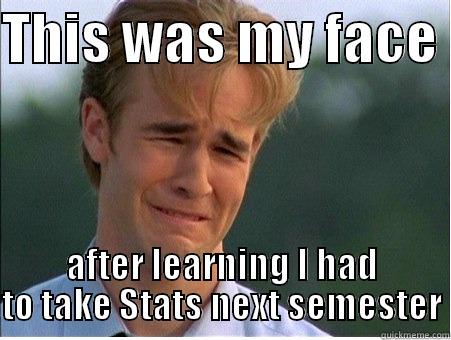 THIS WAS MY FACE  AFTER LEARNING I HAD TO TAKE STATS NEXT SEMESTER 1990s Problems