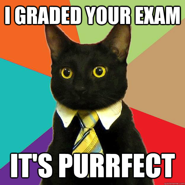 i graded your exam it's purrfect  