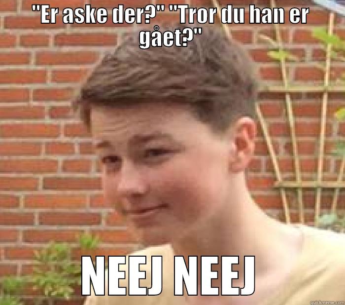 ''ER ASKE DER?'' ''TROR DU HAN ER GÅET?'' NEEJ NEEJ Misc
