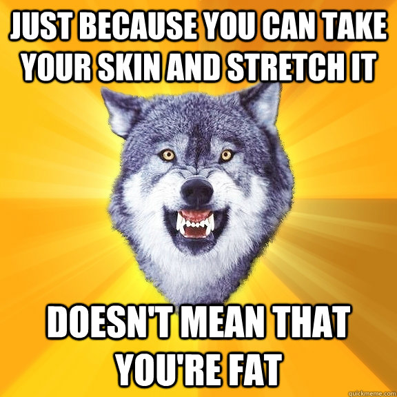 just because you can take your skin and stretch it doesn't mean that you're fat   Courage Wolf