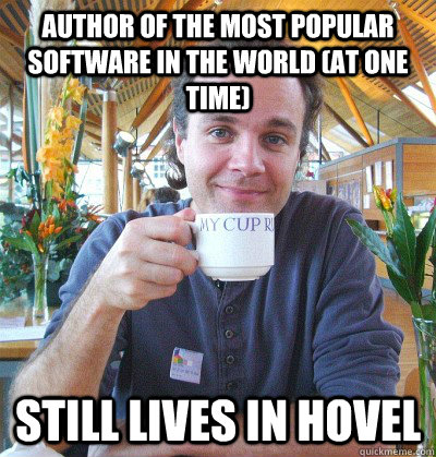 Author of the most popular software in the world (at one time) Still Lives in hovel  Unfortunate Khaled Mardam-Bey