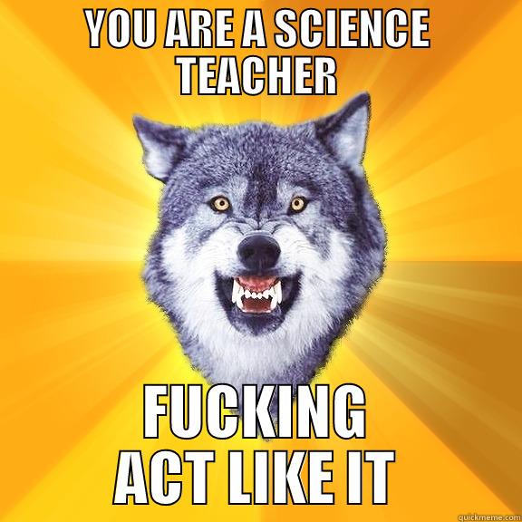 YOU ARE A SCIENCE TEACHER FUCKING ACT LIKE IT Courage Wolf