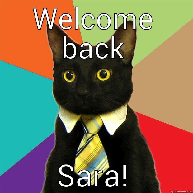 WELCOME BACK SARA! Business Cat