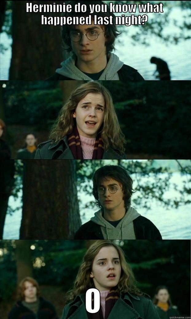 HERMINIE DO YOU KNOW WHAT HAPPENED LAST NIGHT? O Horny Harry