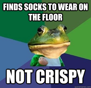 FINDS SOCKS TO WEAR ON THE FLOOR NOT CRISPY - FINDS SOCKS TO WEAR ON THE FLOOR NOT CRISPY  Success Bachelor Frog