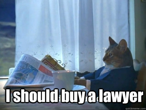 I should buy a lawyer  Rich cat is rich