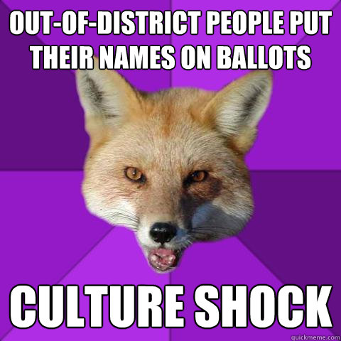 out-of-district people put their names on ballots culture shock  Forensics Fox