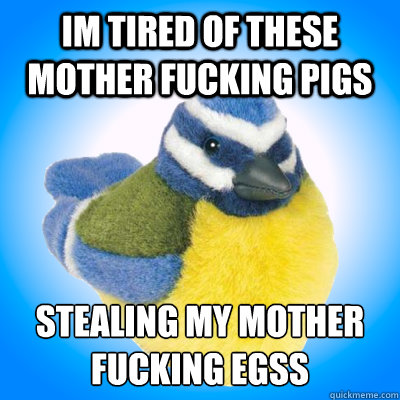 im tired of these mother fucking pigs  stealing my mother fucking egss
  Top Tip Tit